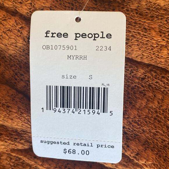 NWT Free People Ocean Air Hacci Top Knit V Neck Small - Picture 9 of 11